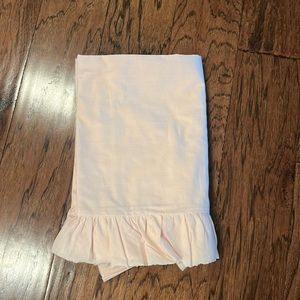 Restoration Hardware pink bed skirt